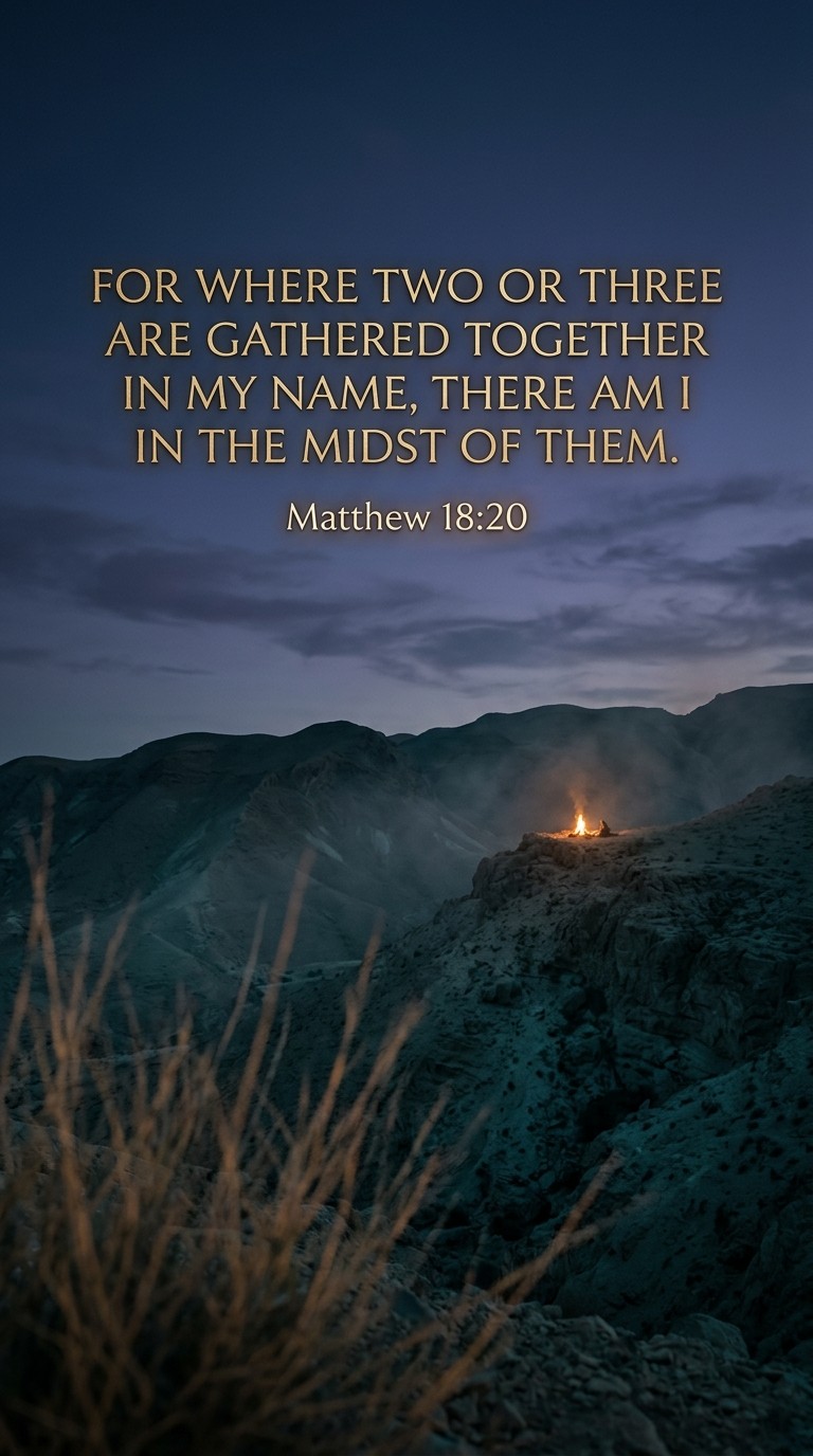 Bible verse card — Matthew 18:20 KJV